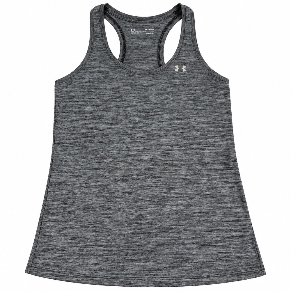 Under Armour Womens HeatGear Gray Space Dye Racerback Tank Top Small Loose Fit